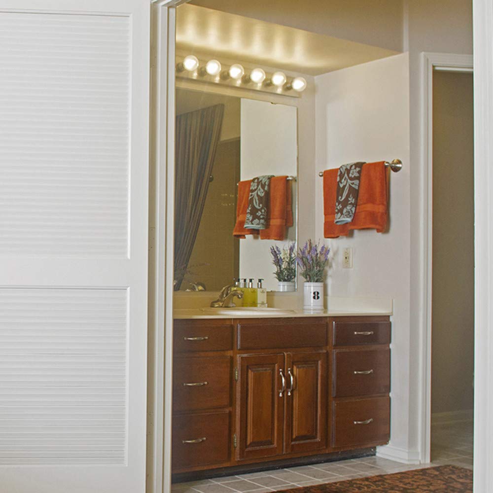 Design House 519298 Contemporary 4-Light Indoor Dimmable Fixture, Satin Nickel - Ideal For Bathroom & Vanity
