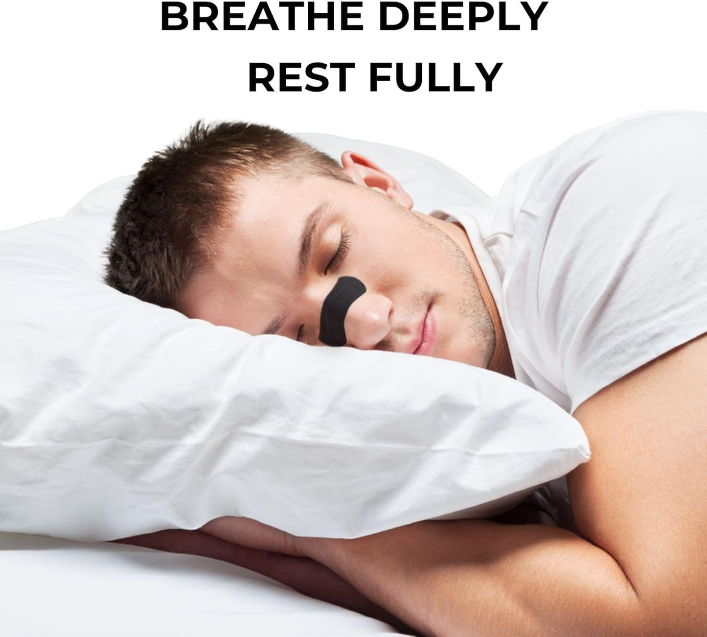 Nasal Strips (60 ct) for Breathing - Nose Strips for Sports - Anti Snoring Solution & Nasal Congestion Relief Nose Tape for Sleeping - Universal Fit, Extra Strength for Sensitive Skin - Black