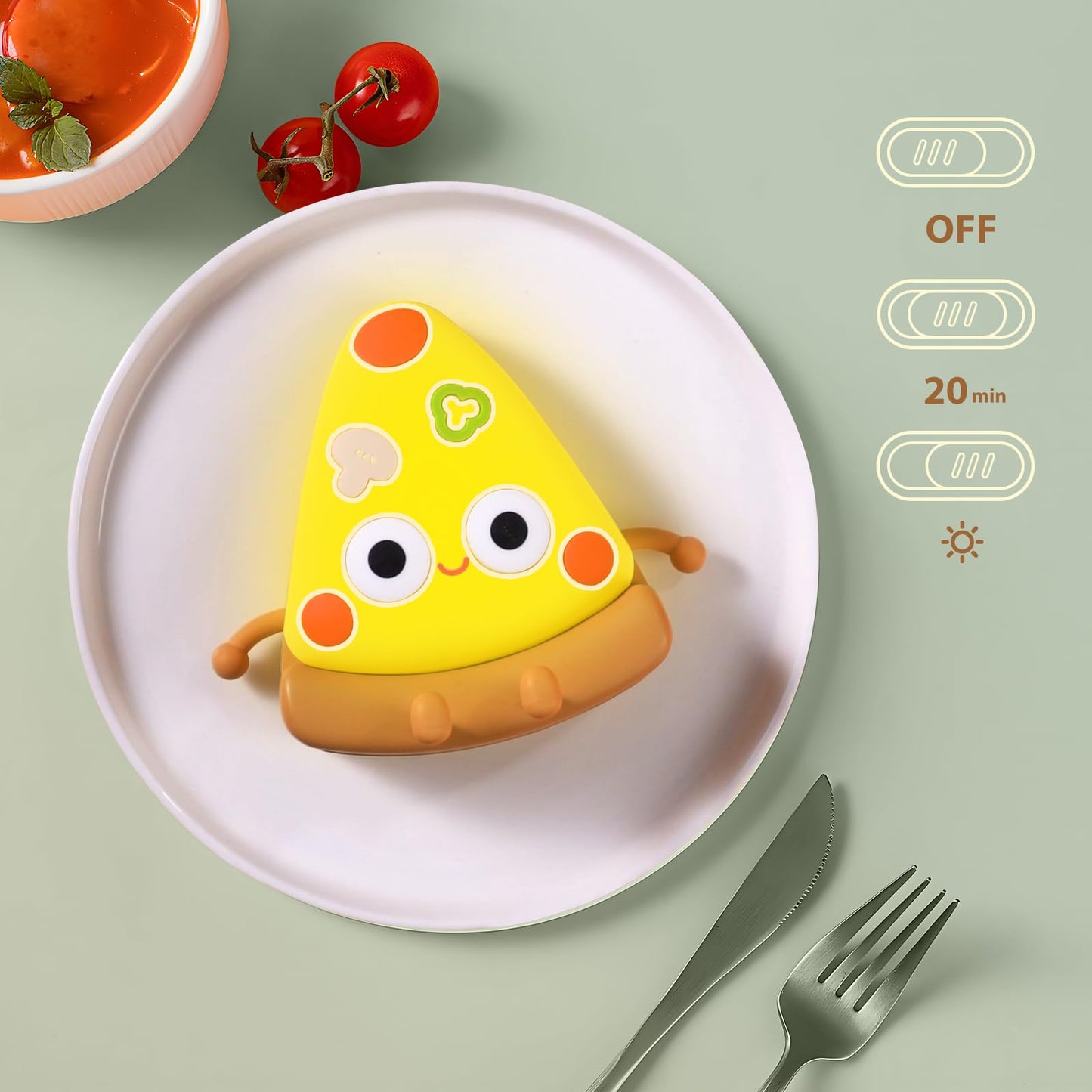 QANYI Pizza Lamp - Personalized Yellow Nightlight for Kids & mature-themeds, Funny Food Decor Light for Kitchen, Restaurant, Party, 12in Size