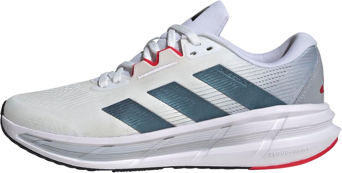 Adidas Men's Questar 3 Running, White/Black/Pure Ruby, 6.5
