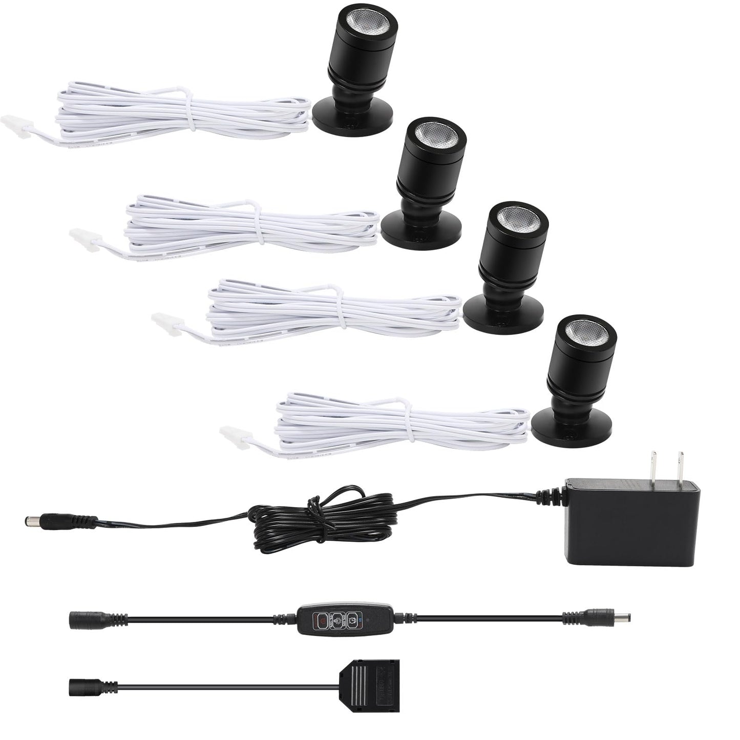 Taysing LED Spot Light Indoor Accent Light Soft White 4 Pack Dimming & Timing for Art, Plants, and Jewelry Display