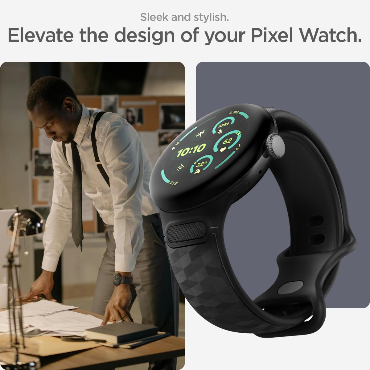 Spigen Parallax Designed For Google Pixel Watch 4/3 45Mm Band - Matte Black