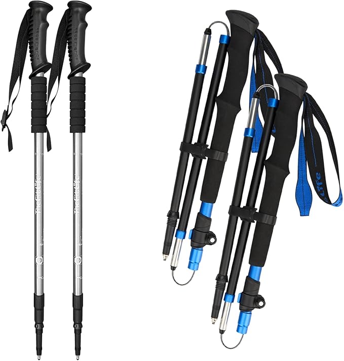 TheFitLife Anti Shock Trekking Poles + Folding Poles Aluminum
