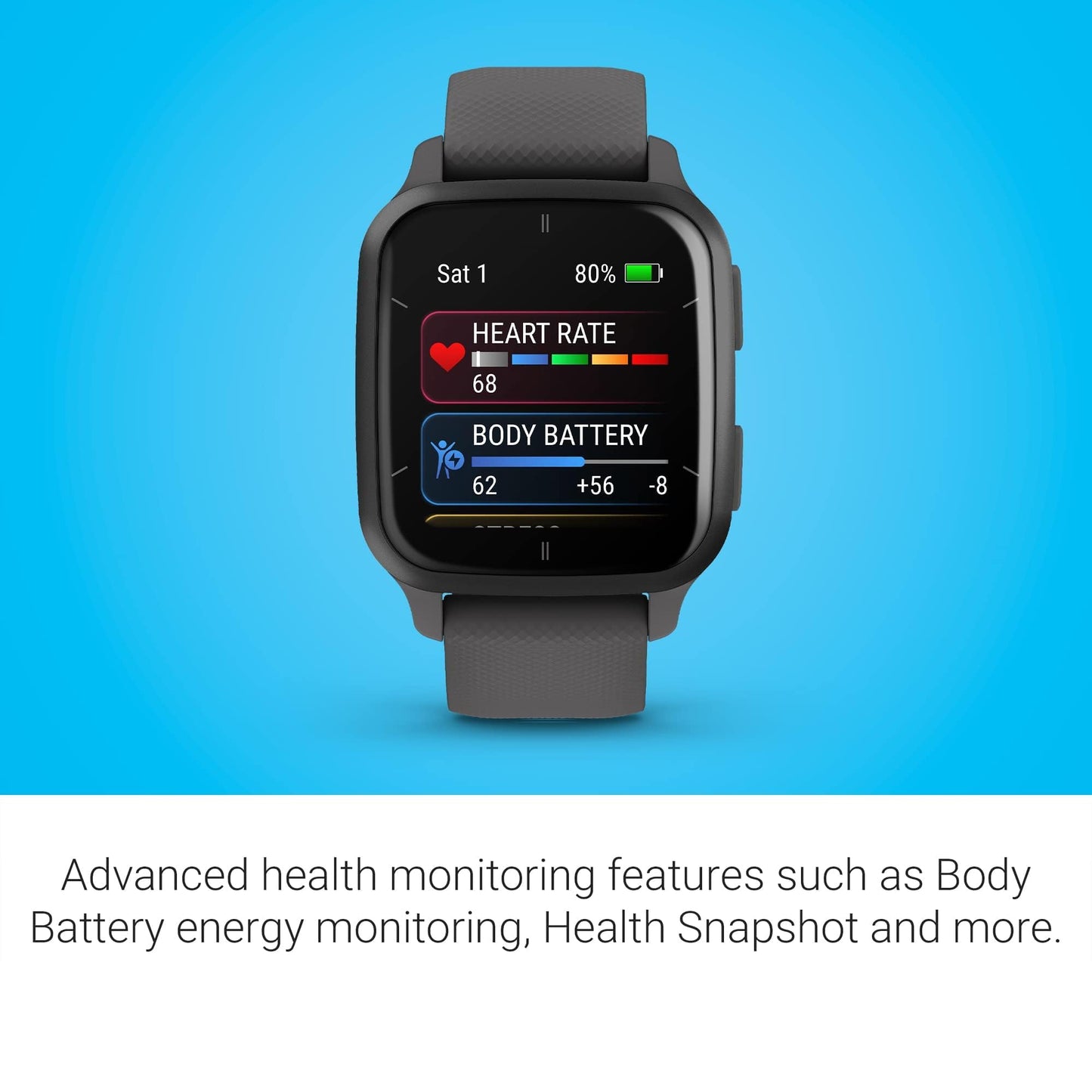 Garmin G010-N2701-10 Venu Sq 2 40mm Fiber-Reinforced Polymer Smartwatch Shadow Gray/Slate - Certified (Renewed)