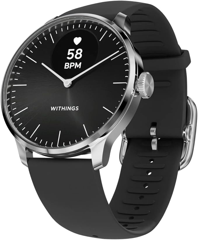 Withings ScanWatch Light - Hybrid Smart Watch, Heart Rate Monitoring, Fitness Tracker, Cycle Tracker, Sleep Monitoring