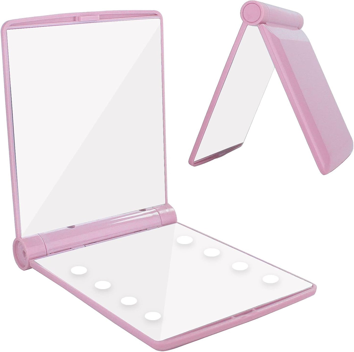 RSAOENF Compact Mirror with Lights - LED Small Mirror Travel Makeup Mirror, Mini Handheld Portable Folding Pocket Mirror for Wom