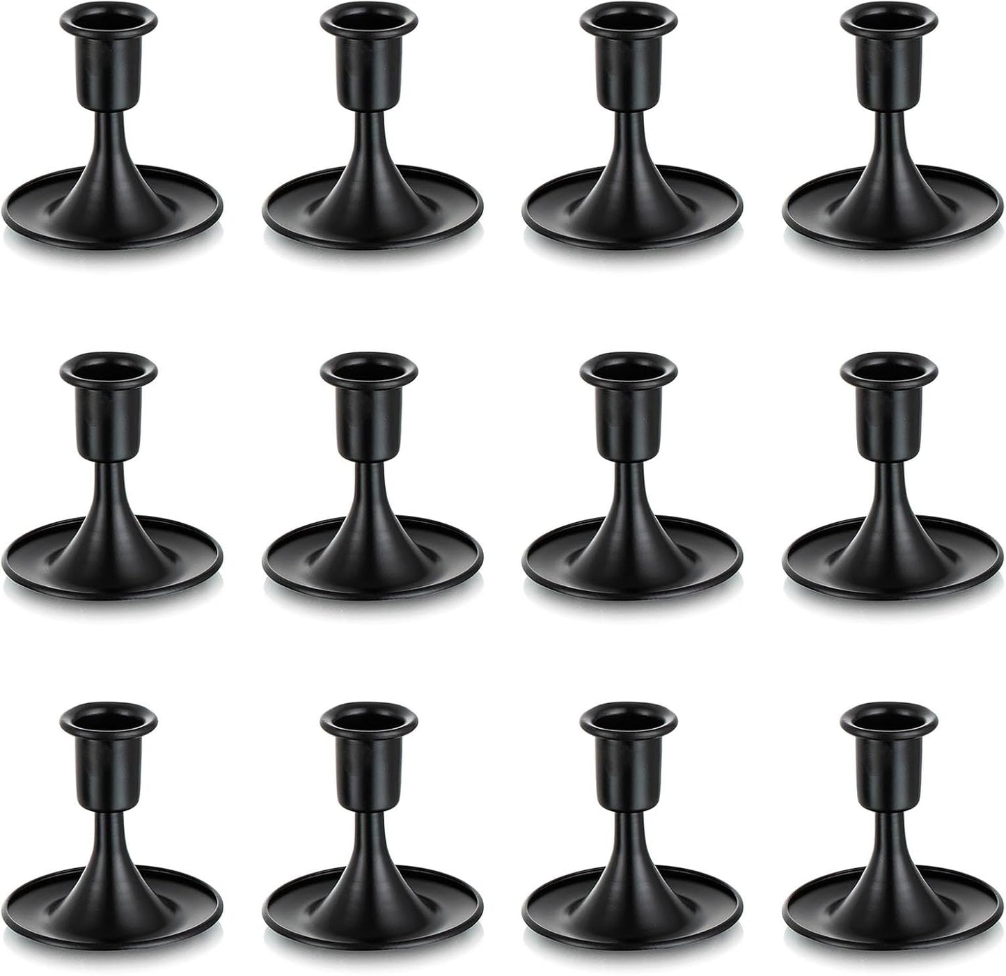 Black Candlestick Candle Holders for Taper ：12 PCS Romadedi Candle Stick Holder Set Vintage Table Centerpiece Halloween Decoration Wedding Christmas Fireplace Mantel Home Deocr