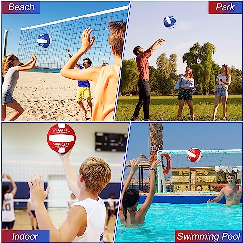 Lenwen 2 Pack Beach Volleyball Official Size 5 for Indoor Outdoor, Waterproof Soft Volleyball with Pump for Adult Beginner...