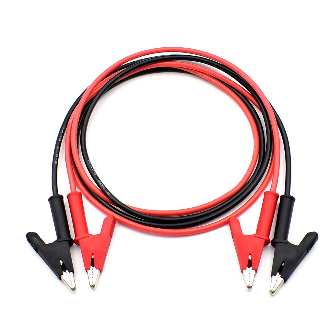14 Gauge Jumper Wires Alligator Clips to Alligator Clip Heavy Duty Silicone Test Leads Set 2Pcs 39"/1m