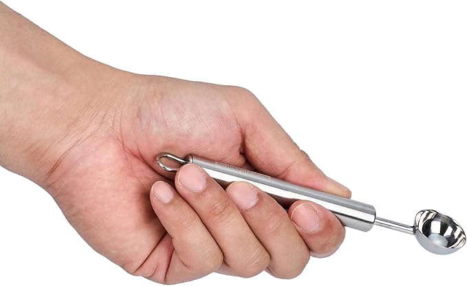 Restaurantware Stainless Steel Melon Baller - German Standard Fruit Scooper, Ergonomic Grip, Dishwasher Safe - Fruit Baller For Watermelon, Cantaloupe, Butter, DIY Fruit Platter