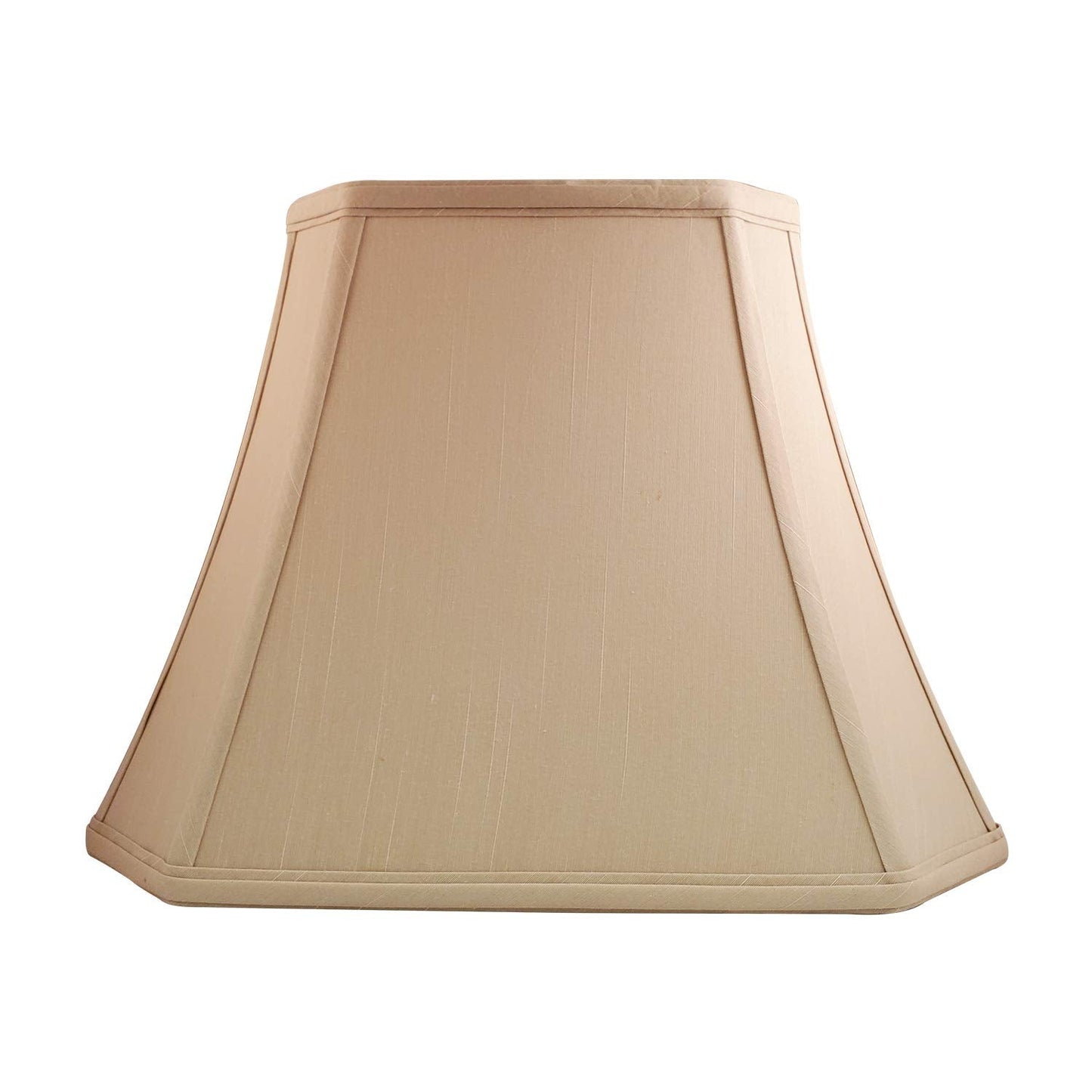 Royal Designs, Inc. Rectangle Cut Corner Lamp Shade, 6.5 x 12 x 10, Beige, Faux Silk, Model BSO-710-12BG-2, 2-Pack