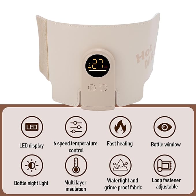 Portable Bottle Warmer for Travel,USB Type C Universal Cordless Accurate Temperature Control 6000mah8000mah10000 for Travel, Car, Outdoor (6000mah)