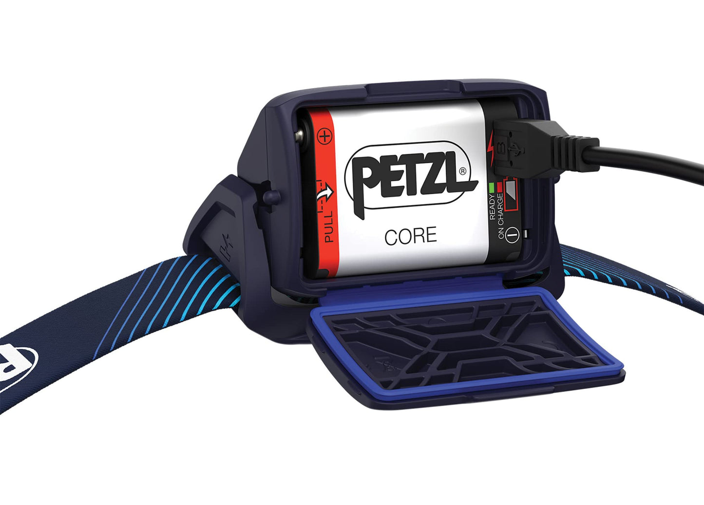 PETZL Actik Core Rechargeable Front Lamp, Synthetic, Blue, U, Model E065AA01
