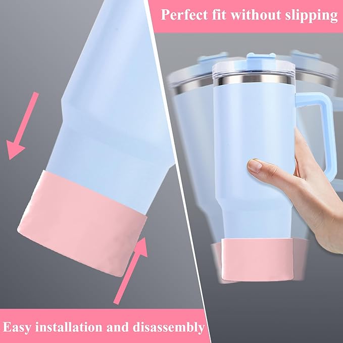 Silicone Boot,Silicone Boot Sleeves for 40/30 oz Tumblers, Insulated Bottle Sleeves for Adventure and IceFlow Flip Tumblers, Anti-Slip Sleeve for Water Bottles（pink）