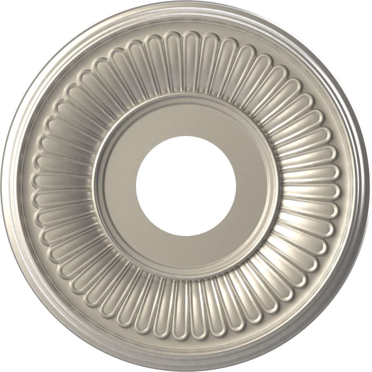 Ekena Millwork Cmp13Bebal Berkshire Thermoformed Pvc Ceiling Medallion (Fits Canopies Up To 5 3/4), 13Od X 3 1/2Id X 3/4P, Brigh
