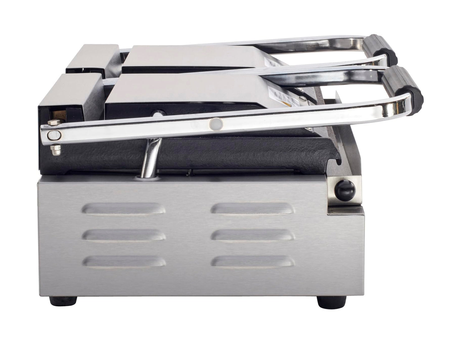 Kratos Commercial Electric Panini Sandwich Grill with Grooved Plates, 18.7" x 9" Cooking Surface, Commercial Countertop Panini Press, 120V, 3500W (29Y-023)