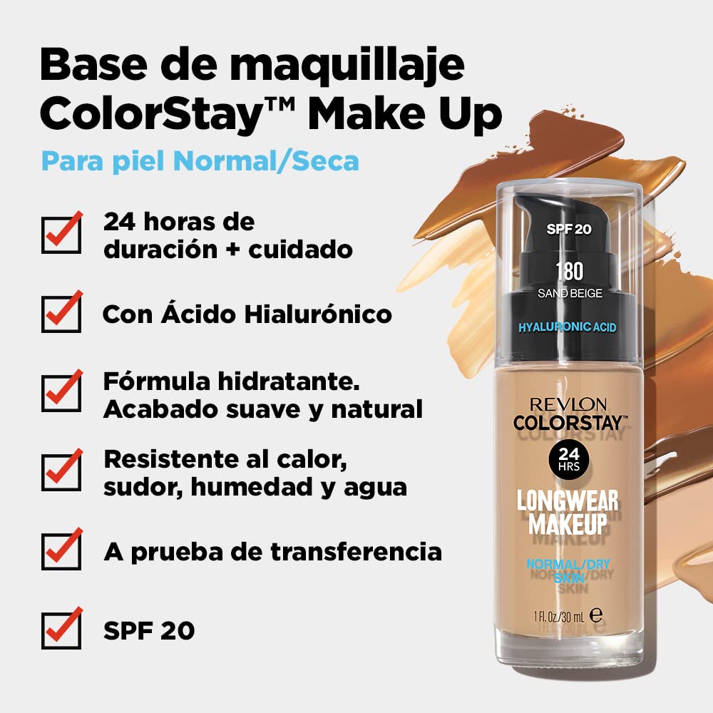 Revlon Colorstay SPF 20 Makeup Foundation for Normal/Dry Skin, True Beige, 1 Ounce