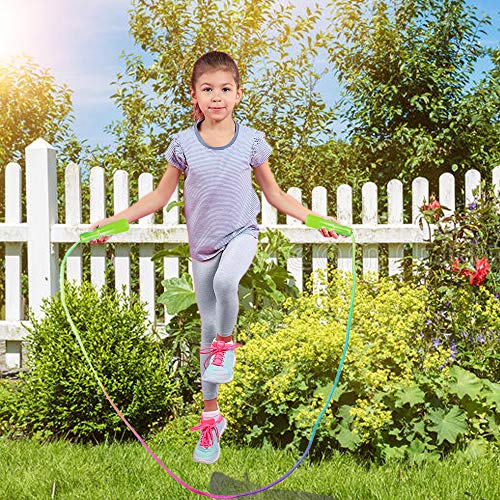 10 pcs Rainbow Jump Rope Set Durable Nylon Skipping Ropes,Safty Vibrant Jumping Ropes for Girls or Boys Physical Education...