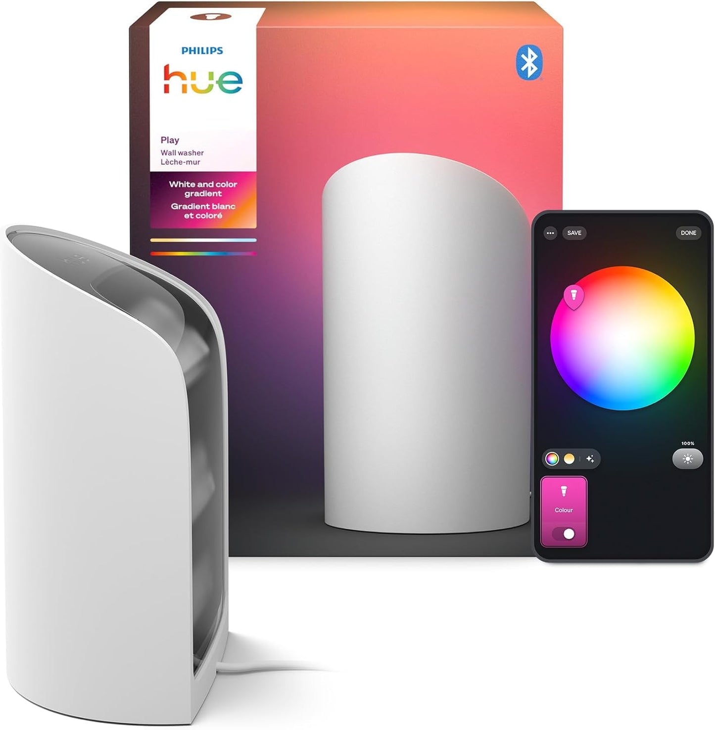 Philips Hue Play Smart Wall Washer - White & Color Light, Bluetooth, Voice Control, Model 590133, 1-Pack