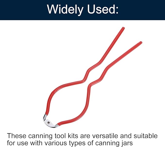 uxcell 2Pcs 10.8" x 3.1" Bottle Wrench Jar Opener Wrench Canning Jar Wrench Made of Plastic and Stainless Steel Red