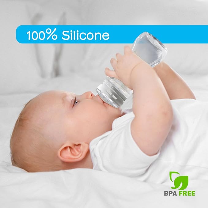 4-Count Silicone Bottle Nipples for Natural Start Anti-Colic Bottles & Advanced Anti-Colic Bottles & C to Natural Bottles and NUK Simply Natural Bottle, Anti-Colic Valve, Medium Flow, 3m+