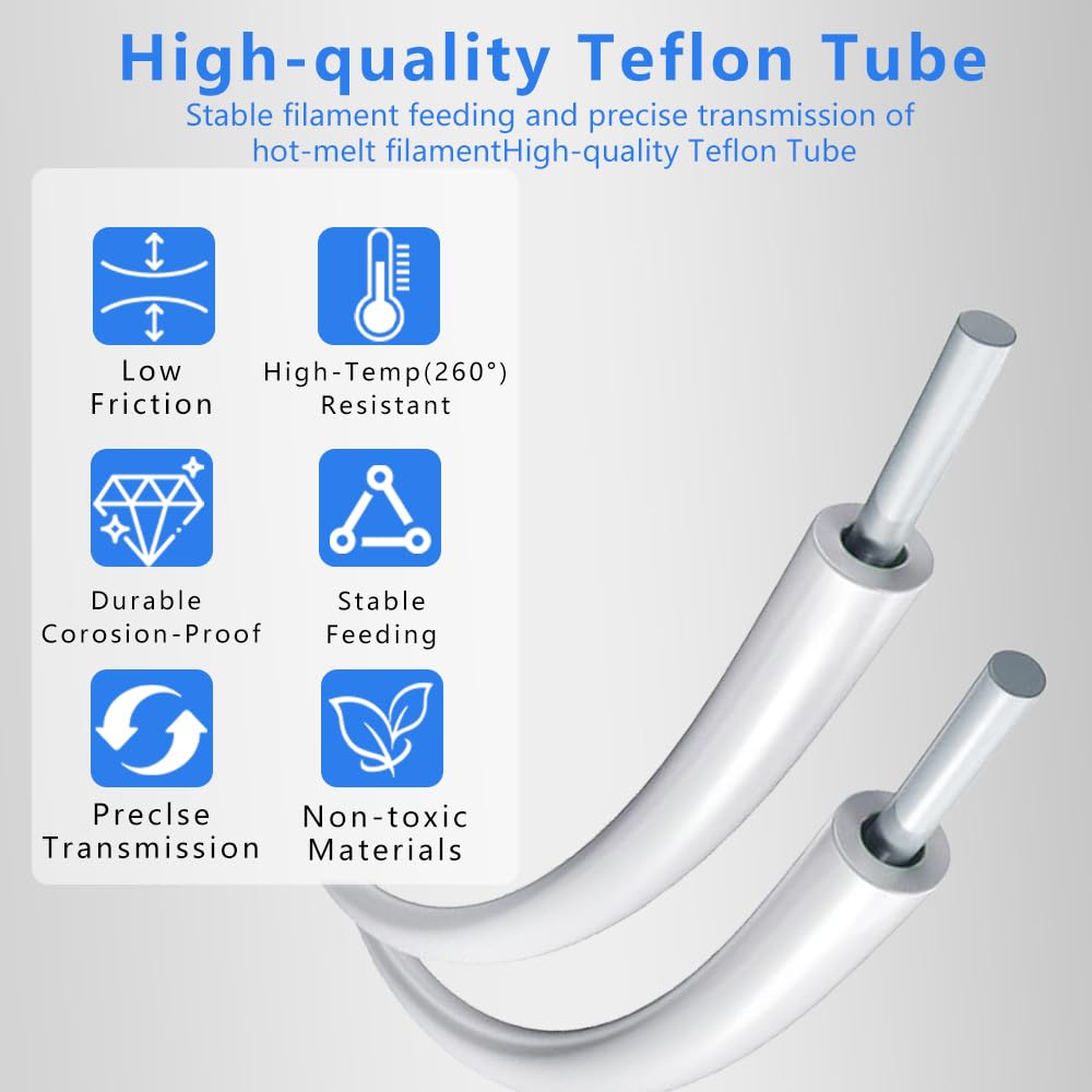 5M (16.4ft) PTFE Teflon Tube for 1.75mm Filament : 2.5mm ID×4mm OD Bowden Tube, for Bambulab AMS X1/ X1C/ P1P/ P1S/ A1/ A1 Mini, Prusa MMU3/ Direct Drive Extruder, with Tubing Cutter.