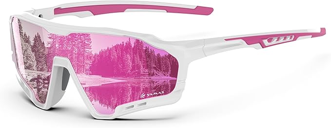 YAMAS Sport Sunglasses for Mens, Wrap around sunglasses, Non-Slip Nose Pads for Hiking, Climbing&Running, UV400 Protection