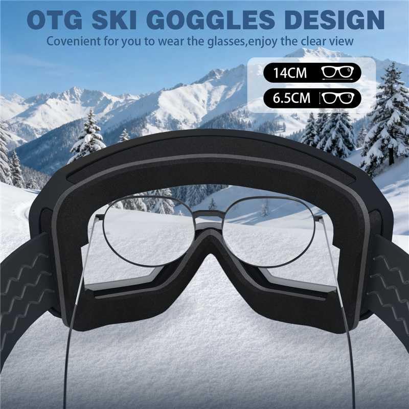 MXJ Gear Ski Goggles Over Glasses,YH359 Snowboard Goggles,Anti-Fog UV400 Protection Snow Goggles for Adult