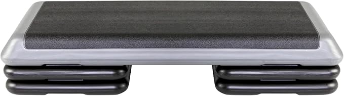 The Original STEP Exercise Step Platform, Health Club Size Stepper for Exercise at Home with 4 Stackable Risers for Height...