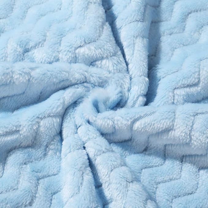 CREVENT 30''X40'' Soft Cozy Warm Baby Blankets for Boys Girls Solid Color - All Season Use - Newborn Essentials (Wave Blue)