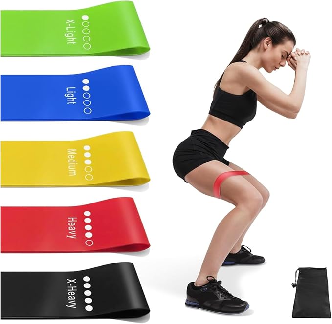 Resistance Bands Set for Workout – 5 Pack Durable Loop Exercise Bands for Strength Training, Physical Therapy, Yoga, Pilat...