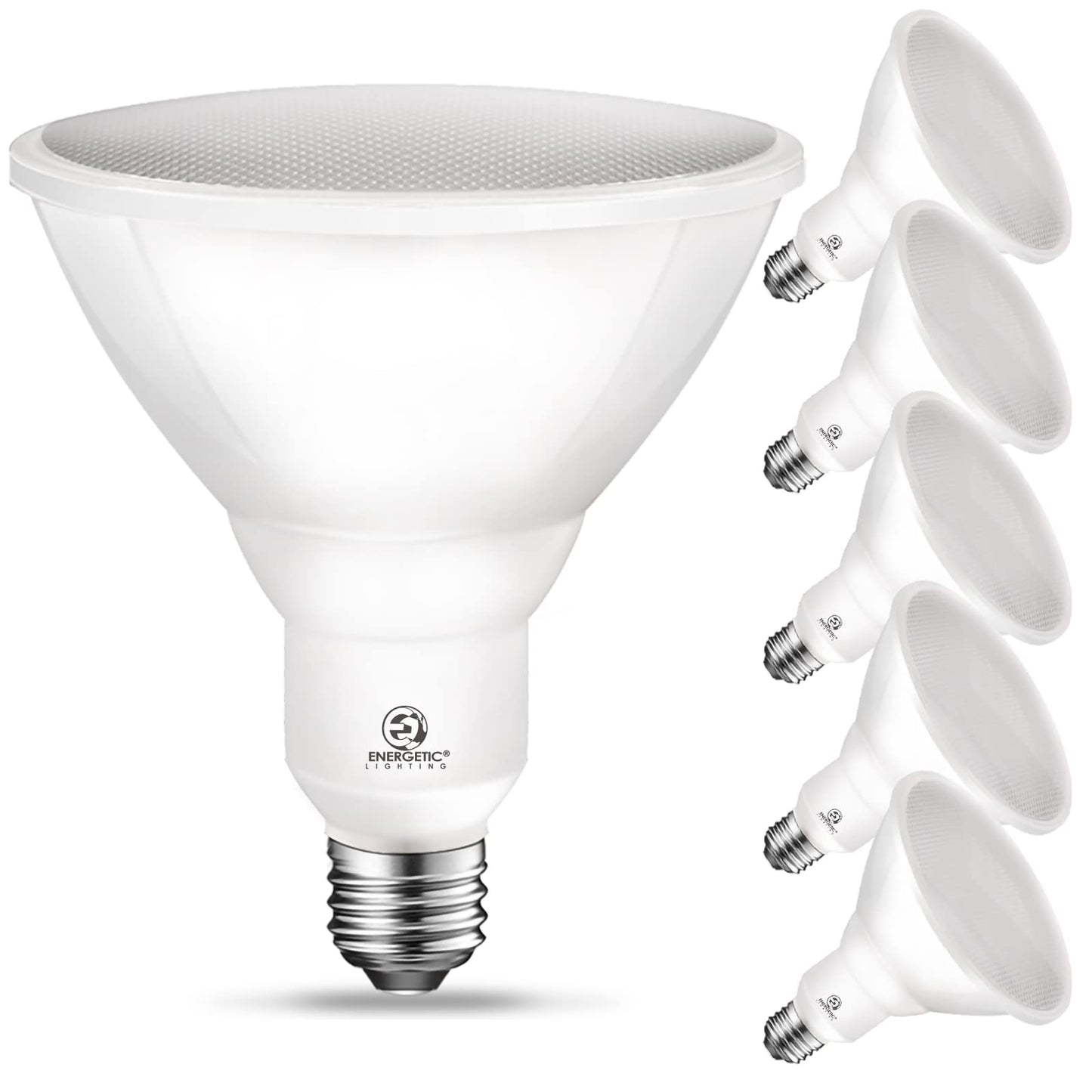 Energetic PAR38 LED Flood Outdoor Light Bulb, 5000K Daylight, 90 Watt Equivalent (11W), Wet Rated, 900LM, E26 Base, Non-Dimmable, 6 Pack