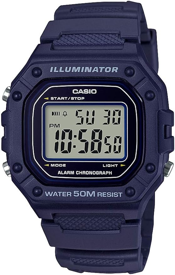 Casio W218H Series | Men’s Digital Watch | 50M WR | 1/100 Second Stopwatch | 100 SEC Chronograph | LED Backlight | Countdo...
