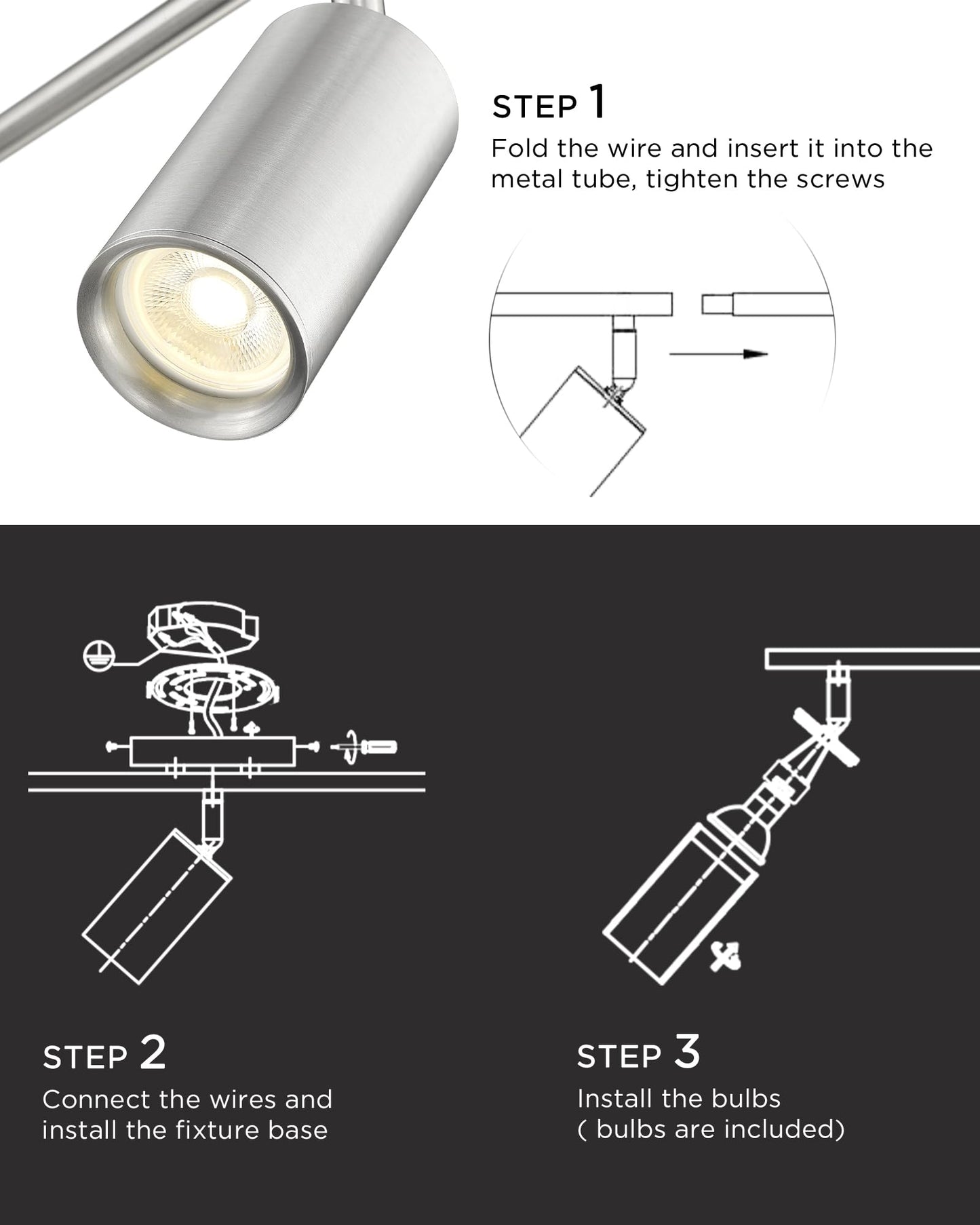 Femila 3000K Led Track Lighting  53 Modern Track Lighting Kit  Come With Bulbs  Brushed Nickel Finish  Gu10 Base  4Fs84Tl-6 Bn