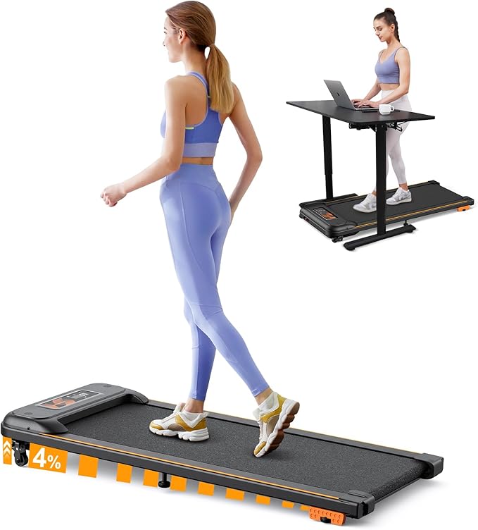 Walking Pad Treadmill with Incline and APP, Under Desk Portable Treadmill for Home Office with 265 Lbs Weight Capacity 2.5...