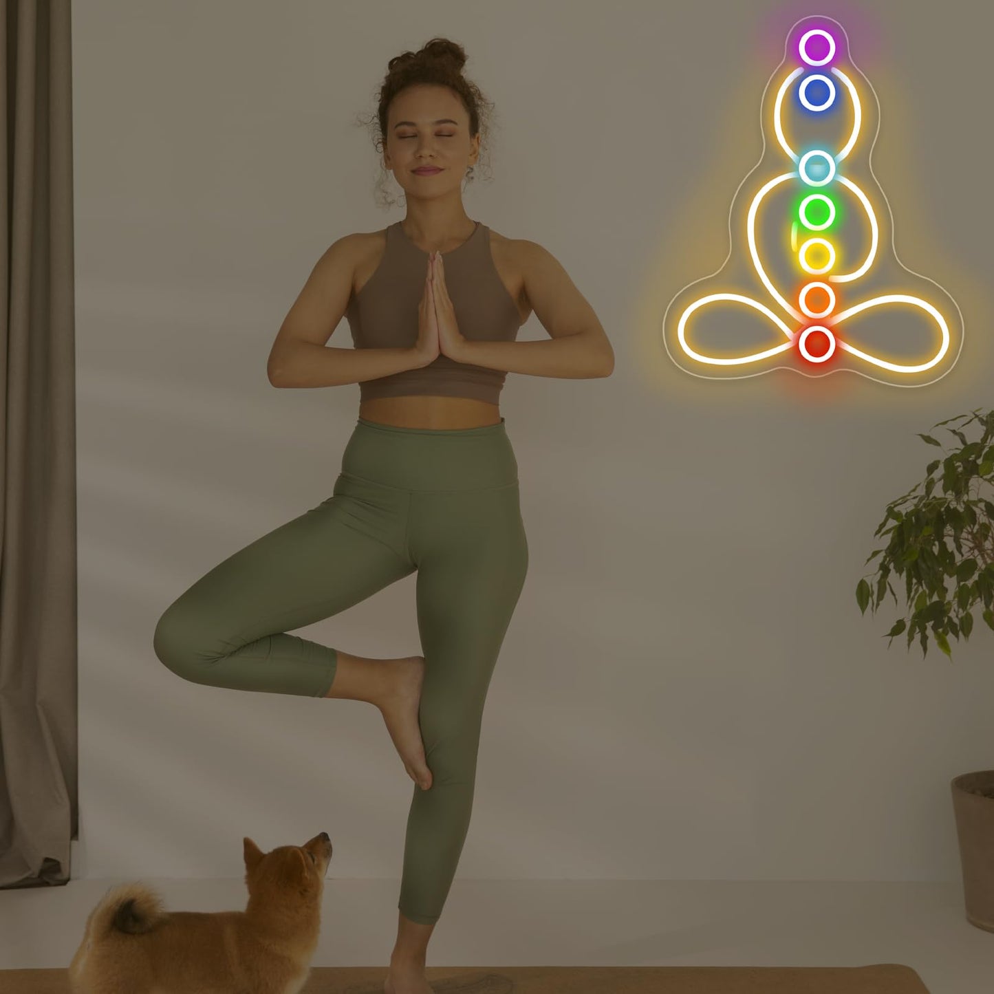 Seven Chakras Meditation Neon Sign Custom Yoga Studio Logo Led Sign Chakras Led Neon Pilates Studio Art Meditation Room Wall Art Yoga Lover Gift  Psychic Chakras Healing Exercise  Peaceful Sign