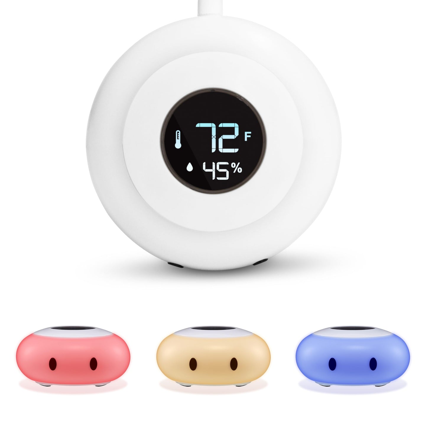 LittleHippo Kelvin Night Light, Color Changing Thermometer & Hygrometer, 1 Count, White, Model KHTH-01