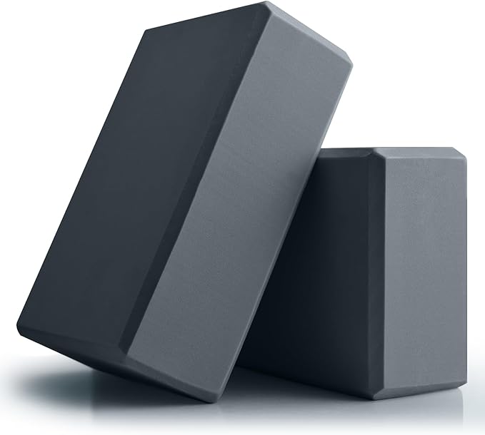 Yoga Blocks 2 Pcs, 9"x6"x3" Yoga Brick Foam Blocks EVA Foam Block Yoga Props Accessories for Yoga Pilates Stretching and M...