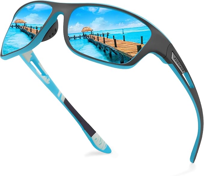 KUGUAOK Polarized Sports Sunglasses for Men Driving Cycling Fishing Sun Glasses 100% UV Protection Goggles