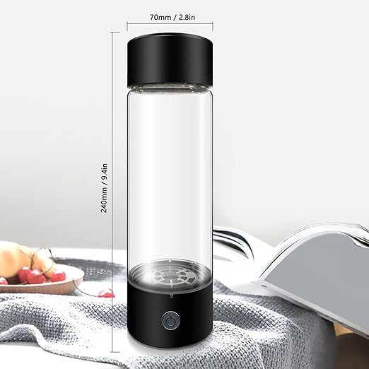 Hydrogen Water Bottle, USB Portable Hydrogen Water Bottle Generator, 3Min Quick Electrolysis, Water Ionizer Machine with Nasal Hose, for Daily Drink