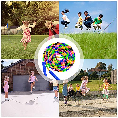 Beprezco Long Double Dutch Jump Rope 16 Ft 2 Pack, Jump Rope for Kids Adults, Beaded Segmented Skipping Rope