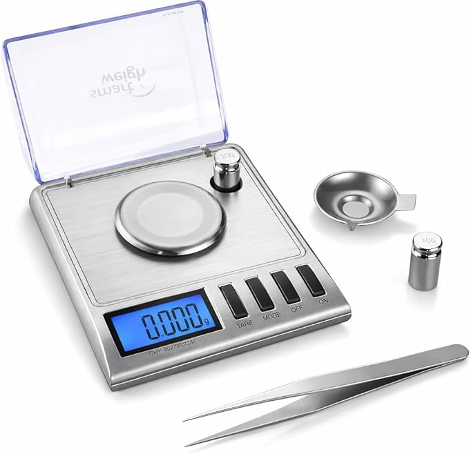 Smart Weigh GEM20-20g x 0.001 Grams, High Precision Digital Milligram Jewelry Scale, Reloading, Jewelry and Gems Scale, Ca...