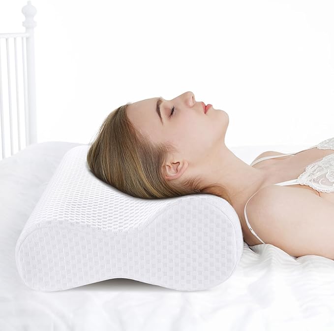 Cervical Pillow for Neck Pain Relief, Neck Pillow for Sleeping Neck and Shoulder Pain, Orthopedic Sleeping Pillow for Adults Kids, Ergonomic Contour Memory Foam Pillow