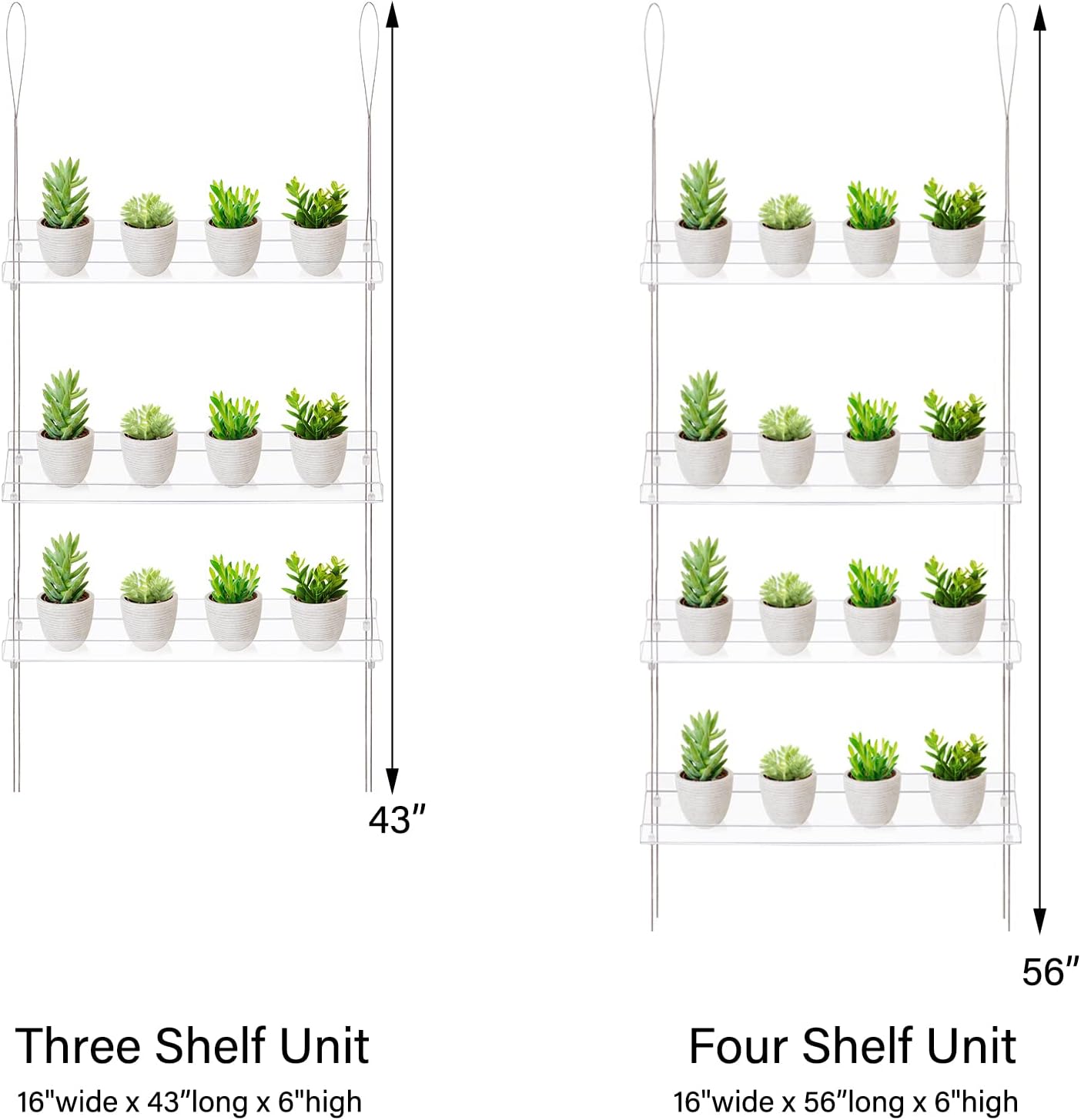 Sumerflos 3-Tier Acrylic Window Boxes Plant Shelves for Windows, Acrylic Hanging Window Plant Shelves, Indoor Windows Wall Hanging Plant Stand Flower Display Shelves