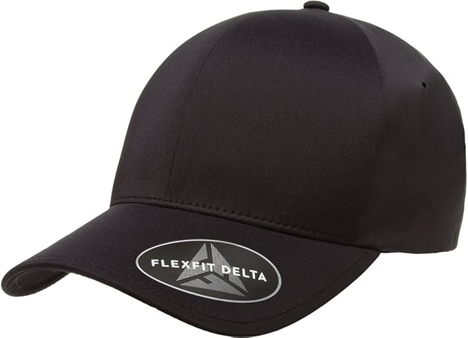 Flexfit Men's Delta Seamless Baseball Cap, Black, Large-X-Large