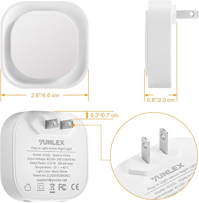 6 Pack Warm White Night Light, Gentle Eye-Care with Dimmable Soft Glow & Indirect Reflection, Auto Dusk to Dawn Sensor, Plug in Nightlight for Nursery, Kids Room, Bedroom, Hallway