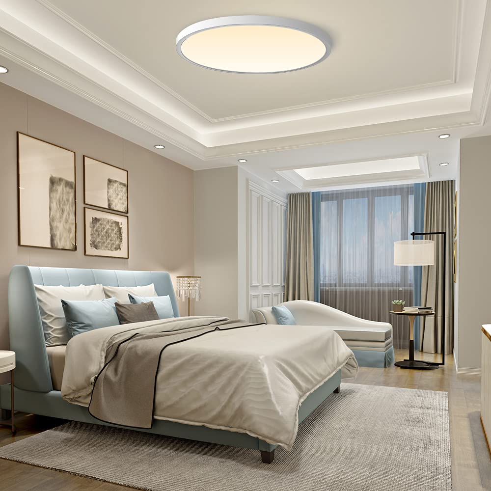 Inshareplus Led Flush Mount Ceiling Light, 12 Inch, 24W, Natural White, Modern Design For Bedroom, Bathroom, Kitchen, Model 42F9A356