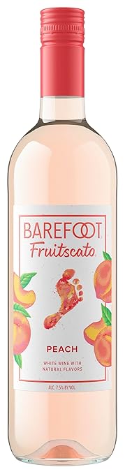 Barefoot Wine & Bubbly Cellars Peach Moscato, Dessert Wine, 750 mL Bottle