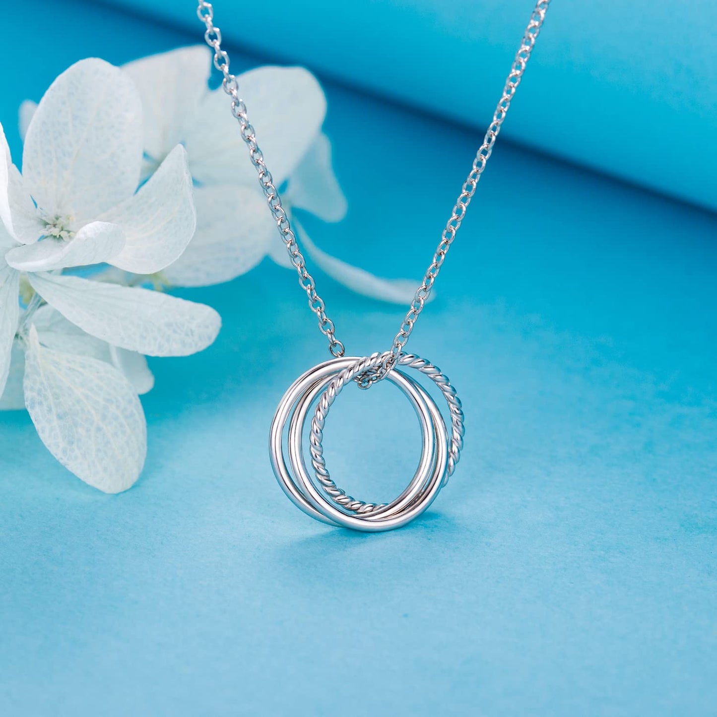 Annamate 30th Birthday Gifts for Women, 925 Sterling Silver Infinity 3 Circle Three Decades Necklace, Mom Gifts, Mothers Day Jew