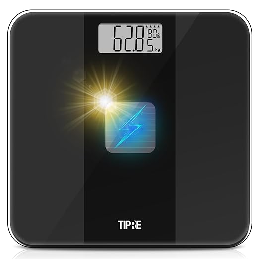 TIPRE Solar Powered Weight Scale with Endless Power, Scale for Body Weight, Electronic Bathroom Scale for Weight Loss, Dig...